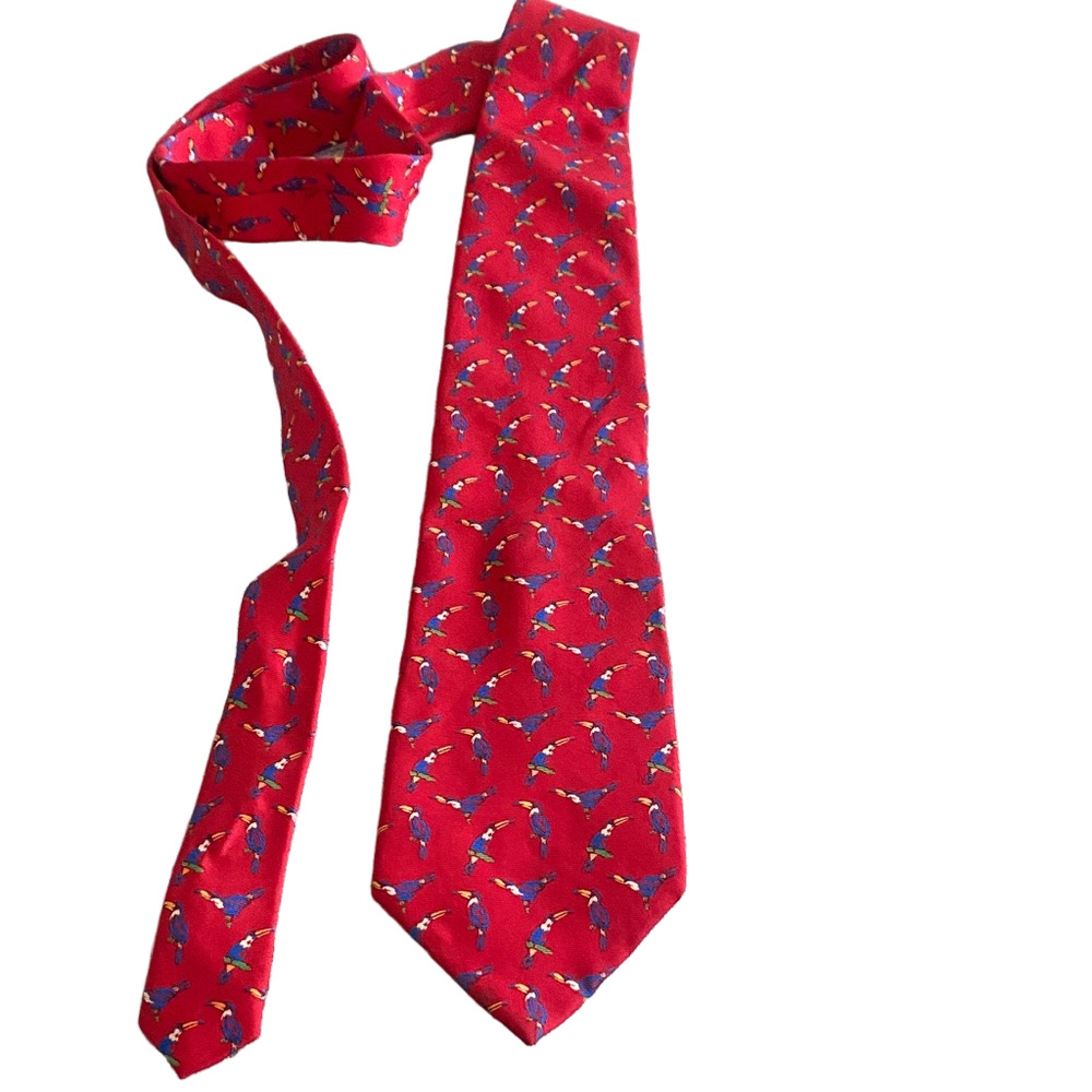 Lauren Ralph Lauren Tropical Toucan Silk Tie – Red
